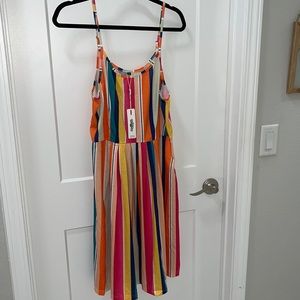NWT Colorful Striped Cotton Dress Size XL